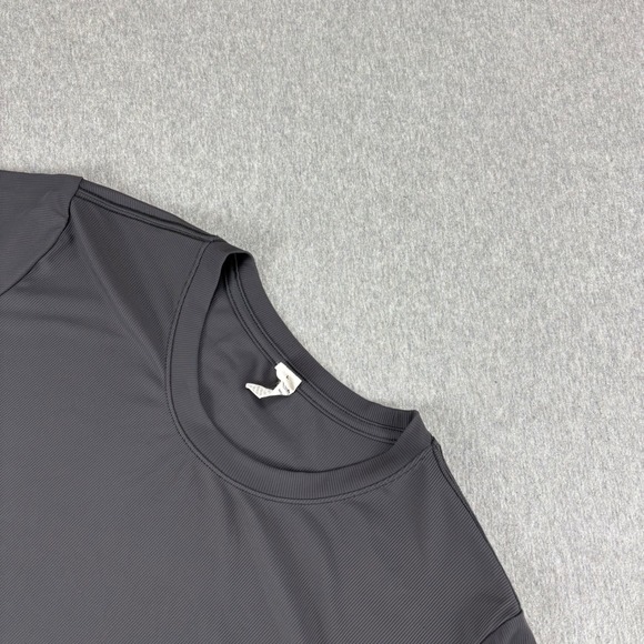ZYIA Active Shirt Mens Large Gray Ribbed Loose Athletic Training Short Sleeve - Picture 1 of 9